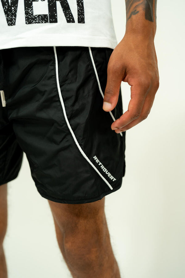 Retrovert Nylon Track Shorts Black
