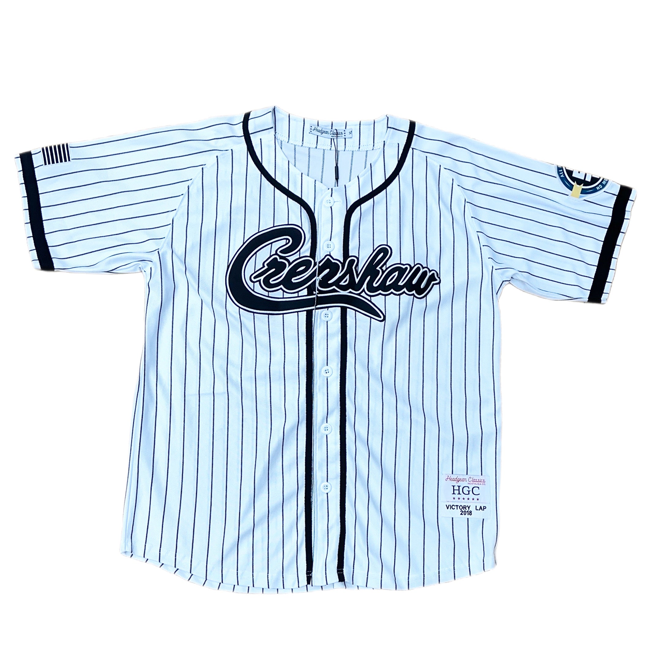 HEADGEAR CLASSICS CRENSHAW PINSTRIPES BASEBALL JERSEY-White 