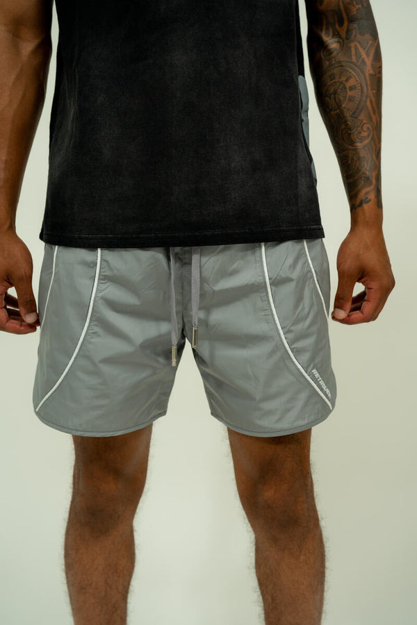 Retrovert Nylon Track Shorts Gray