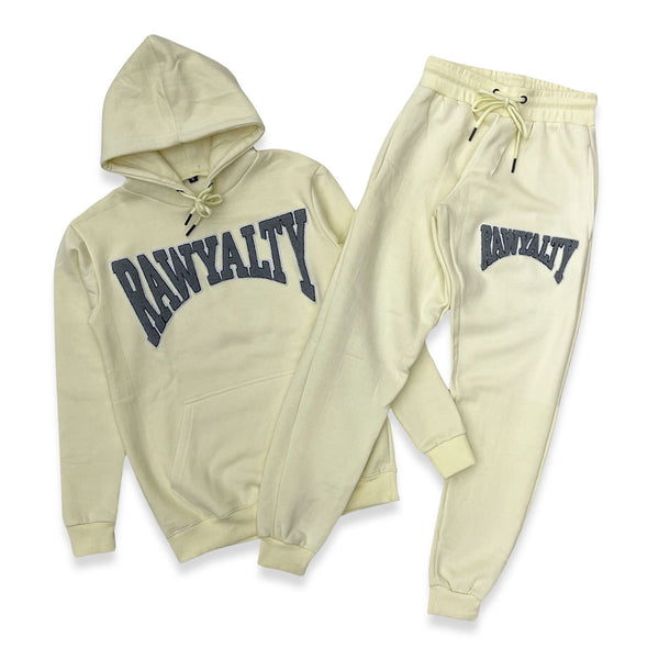 Rawyalty hoodie Jogging set (cream)