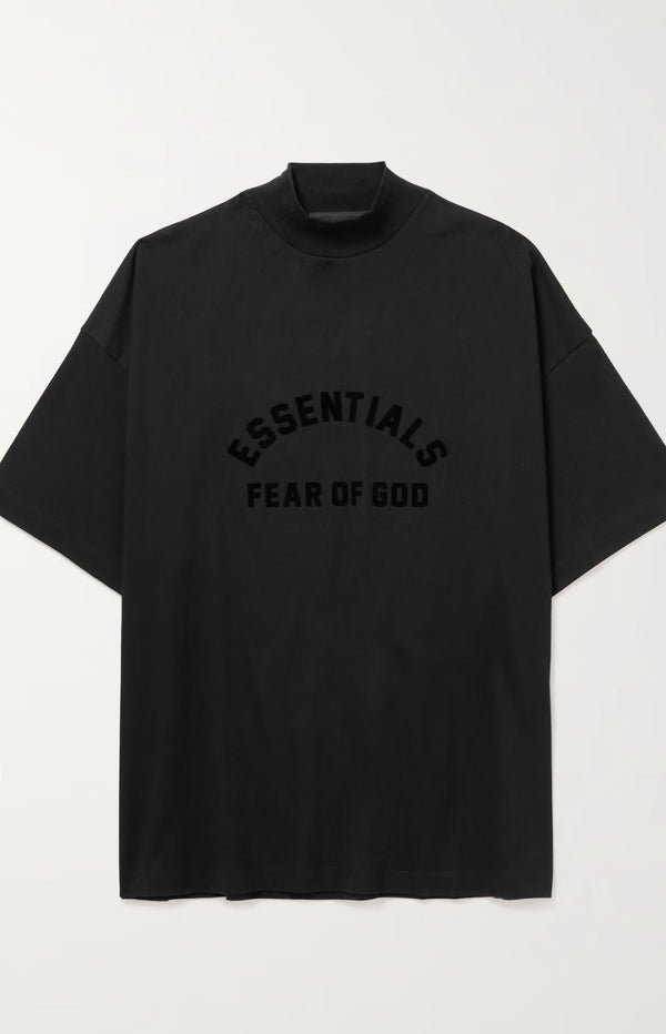 FEAR OF GOD ESSENTIALS
Logo-Appliquéd Cotton-Jersey Mock-Neck T-Shirt