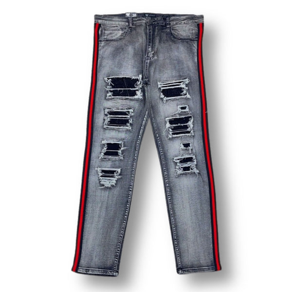 Waimea charcoal gray red jeans