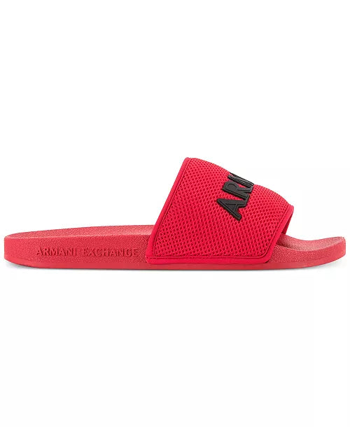 ARMANI EXCHANGE Men's Logo on Mesh Slides Sandals