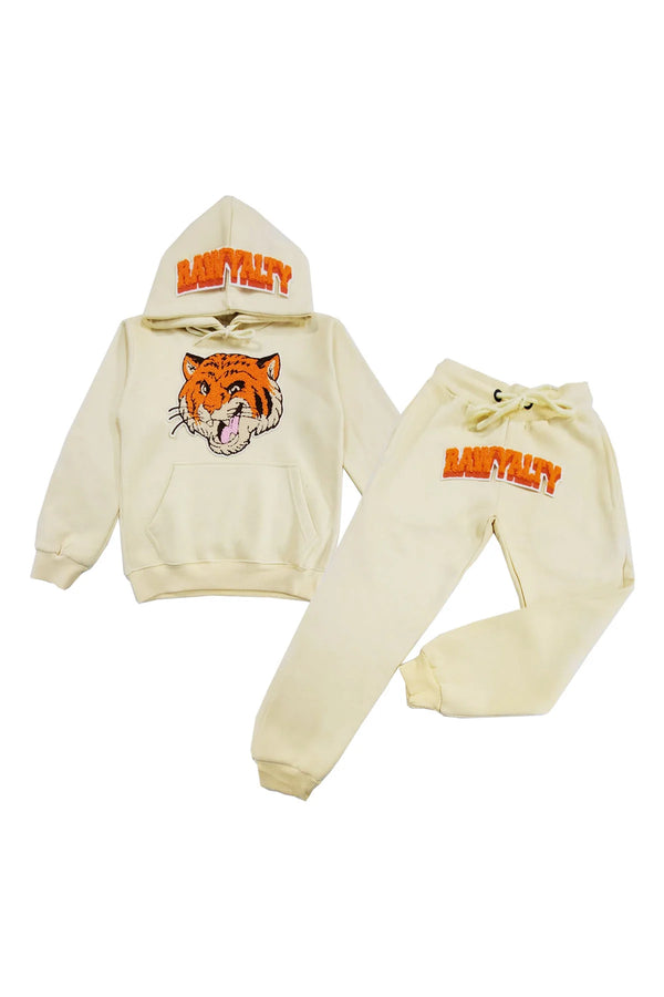 Rawyalty Tiger Chenille Hoodie And Jogger Kids  Set