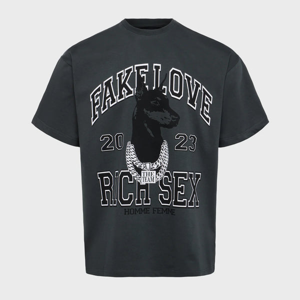 Homme femme PUREBRED TEE CHARCOAL AND BLACK