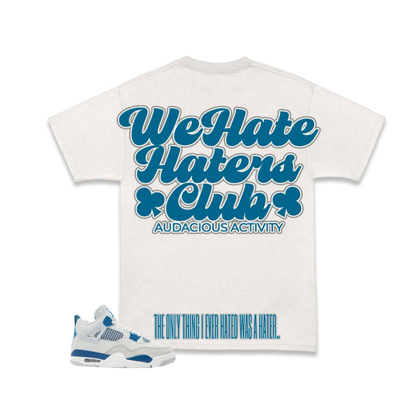 We Hate Haters Club Tee (White/Military Blue/Grey)