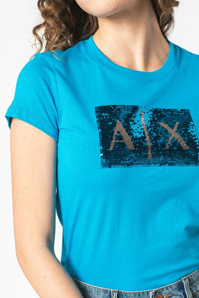 armani exchange women blue silver tshirts – Premium Apparel Shops