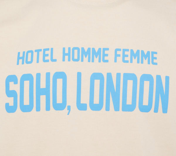 Homme femme Hotel Homme Femme London Tee Cream and Blue
