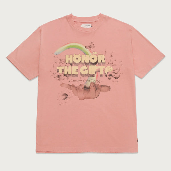Honor the gift Palms T-Shirt - Peach