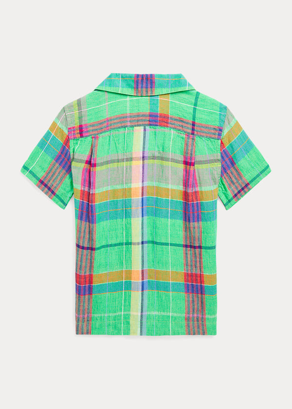 Polo Ralph Lauren Plaid Linen Camp Shirt Kids