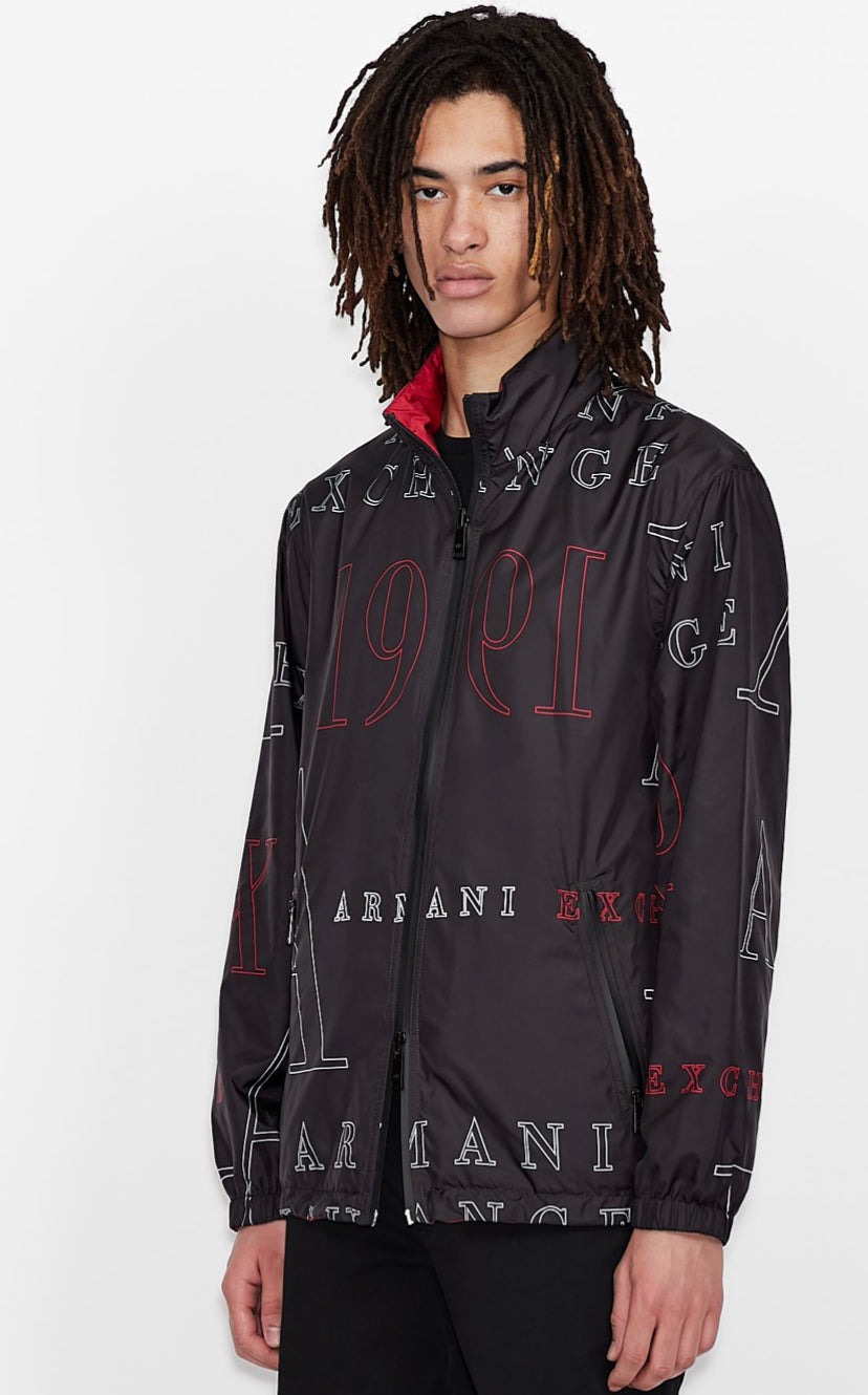 Basics by Armani recycled hooded windbreaker jacket