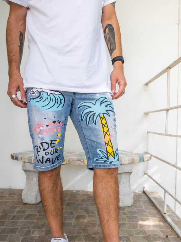 Capital Denim "Rio" Denim Shorts (CPTLS01) Mid Blue Wash
