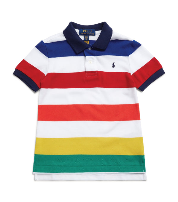 Polo RALPH LAUREN KIDS Rainbow-Striped Polo Shirt Kids