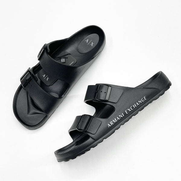 Armani exchange sandals with adjustable Straps (black)