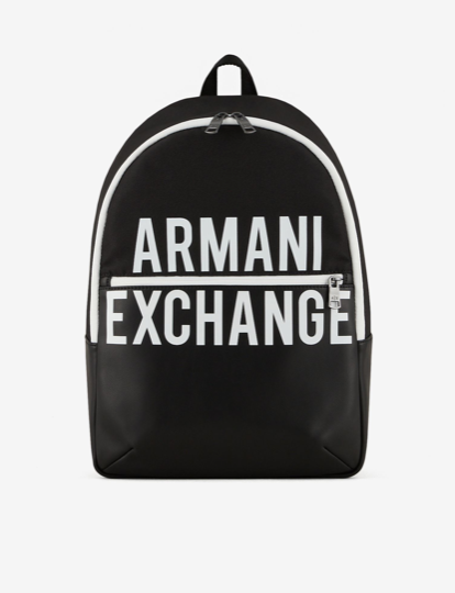 Armani exchange logo plate Backpack (Black)