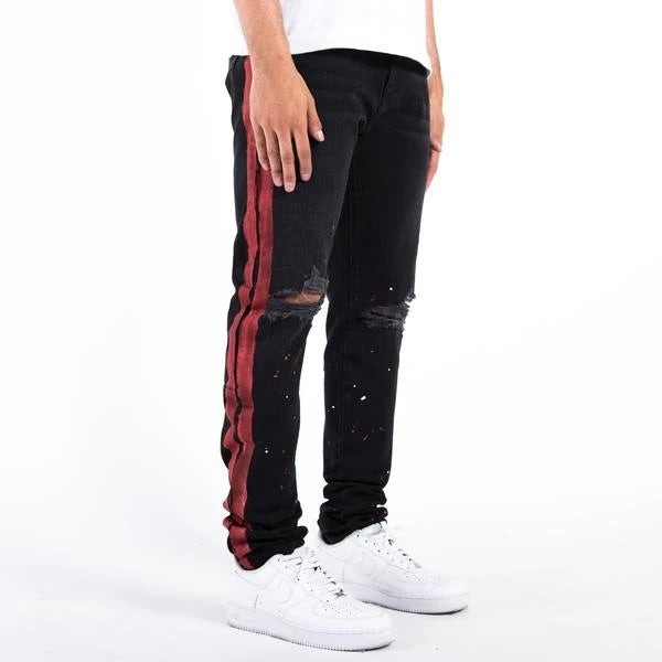 Golden Denim(black/Red Denim Jeans stripes)