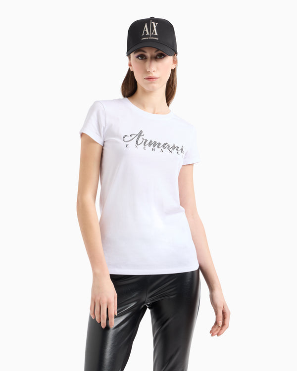 Armani Exchange women white black Tshirt