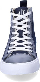 Armani Exchange Men's Icon Logo High Top Fabric Sneaker