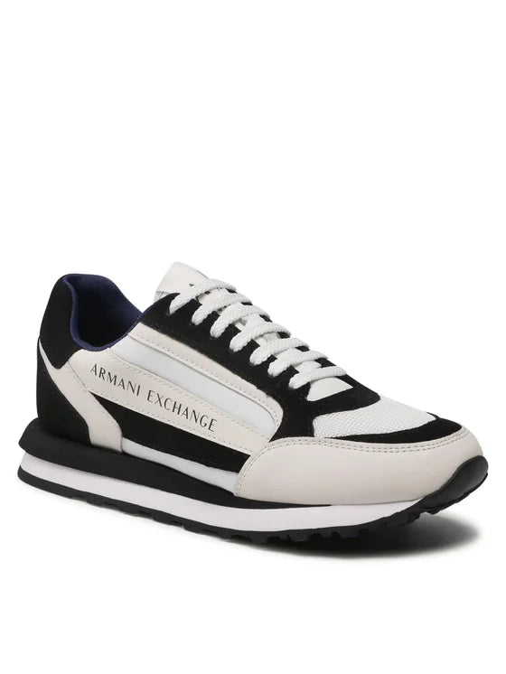 Armani Exchange runners in black/white