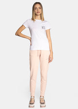 armani exchange light peach trousers women