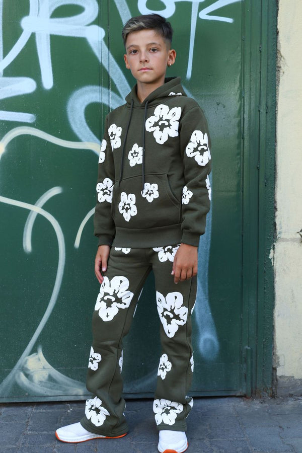 Black Pharaoh Tears The Cotton Wreath green Jogger Set Boy's