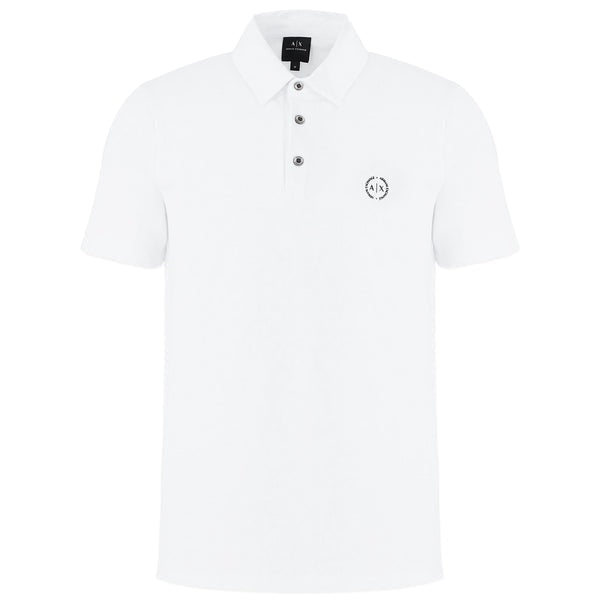 Armani Exchange White Polo small logo