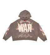 WAR ZIP CROPPED HOODIE