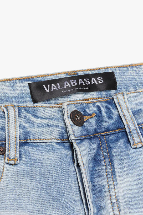 VALABASAS “WORN FROST" LT. BLUE SKINNY JEAN