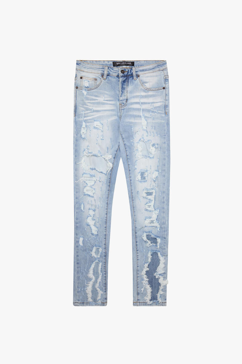 VALABASAS “WORN FROST" LT. BLUE SKINNY JEAN