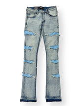 Denim city stacked flare light blue