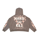 WAR ZIP CROPPED HOODIE