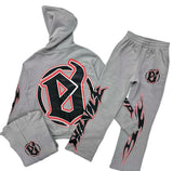 evil vice flame monogram gray Jogging set