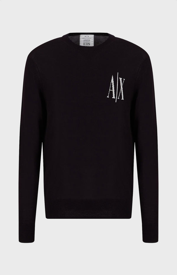 armani exchange black pullover sweatshirt