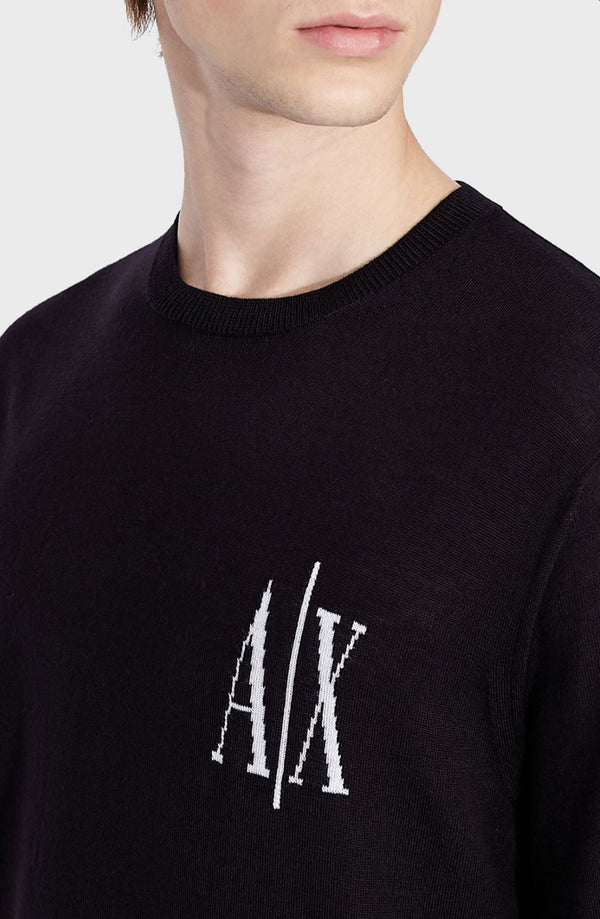 armani exchange black pullover sweatshirt