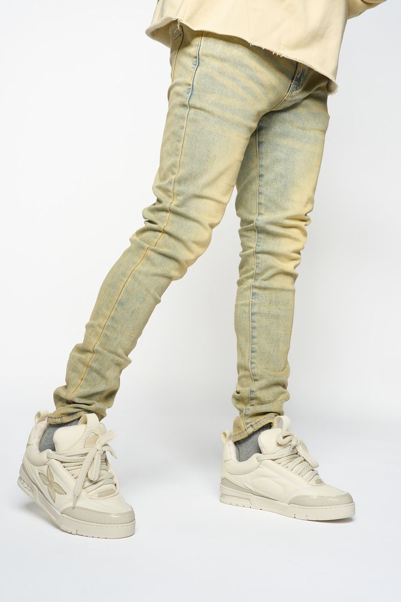 PHEELINGS

"SURVIVED" SKINNY DENIM (MEDIUM BLUE/GREEN)