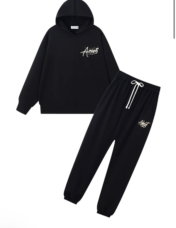 Black Label Men "AMIGOS" Hoodie and Jogger Set