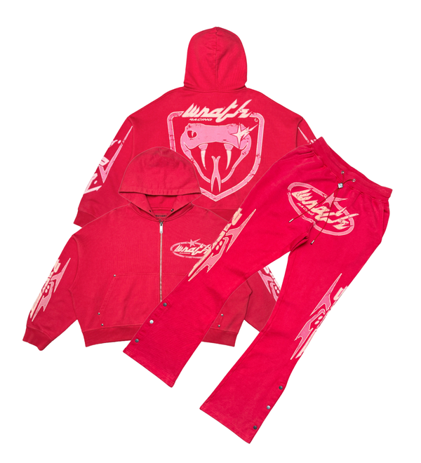 Wrathboy viper zip  Jogging set (red)