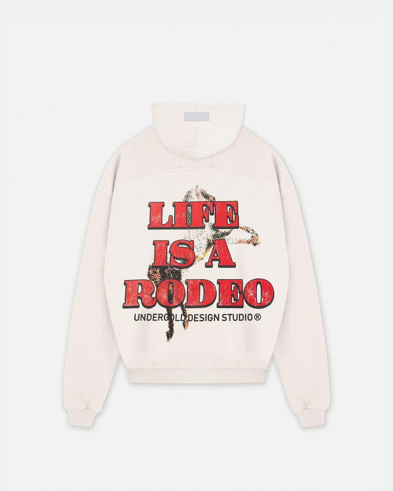 Undergold Rodeo "Life is a Rodeo" Zip Up Hoodie White