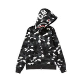 A Bathing Ape BLACK CITY CAMO SHARK FULL ZIP UP HOODIE