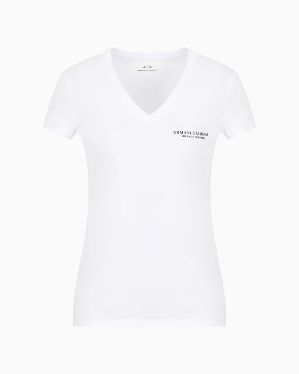 Armani Exchange women SLIM-FIT V-NECK T-SHIRT