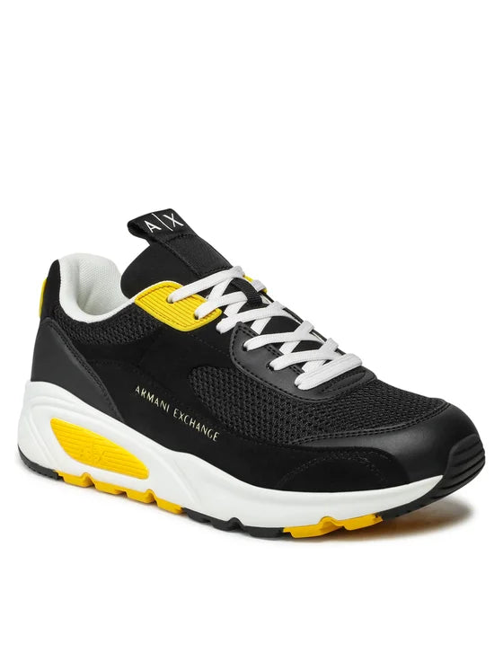 Armani Exchange Black Yellow Sneakers