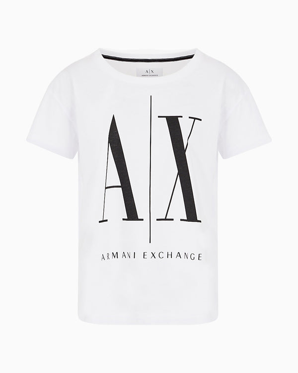 Armani Exchange women RELAXED FIT T-SHIRT WITH ROUND NECK AND LOGO