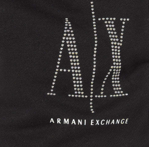 armani exchange black silver stud pantst