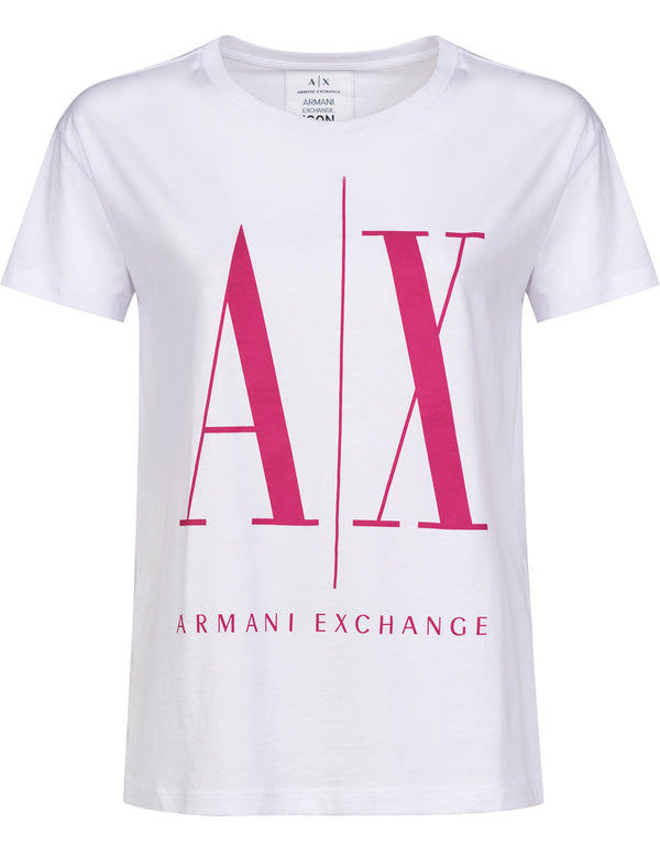 Armani Exchange women white pink Relaxed Fit Tshirt