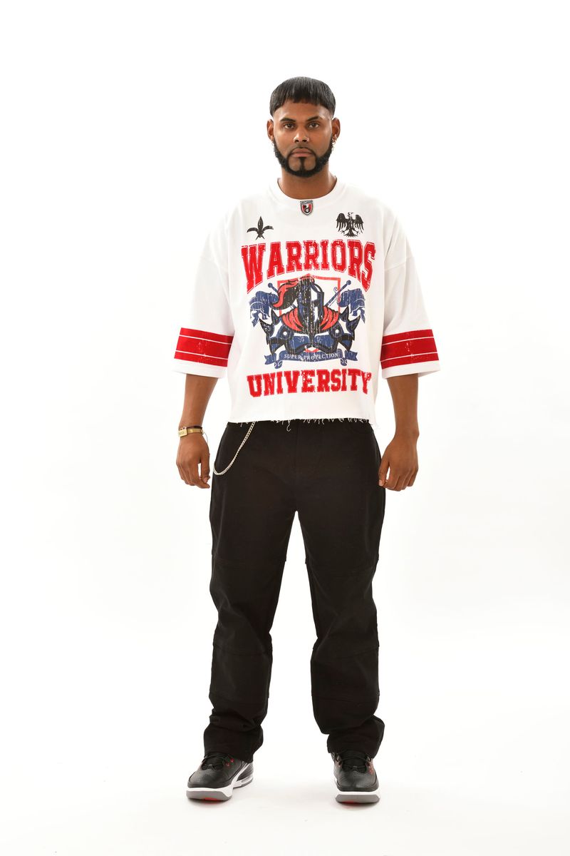 DISSORDER UNIVERSITY CROP JERSEY-WHITE