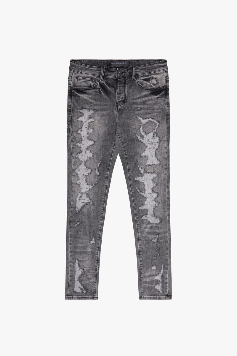 VALABASAS "TEARAWAY" GREY SKINNY JEAN