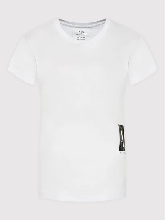 Armani Exchange Women White Regular Fit T-shirt