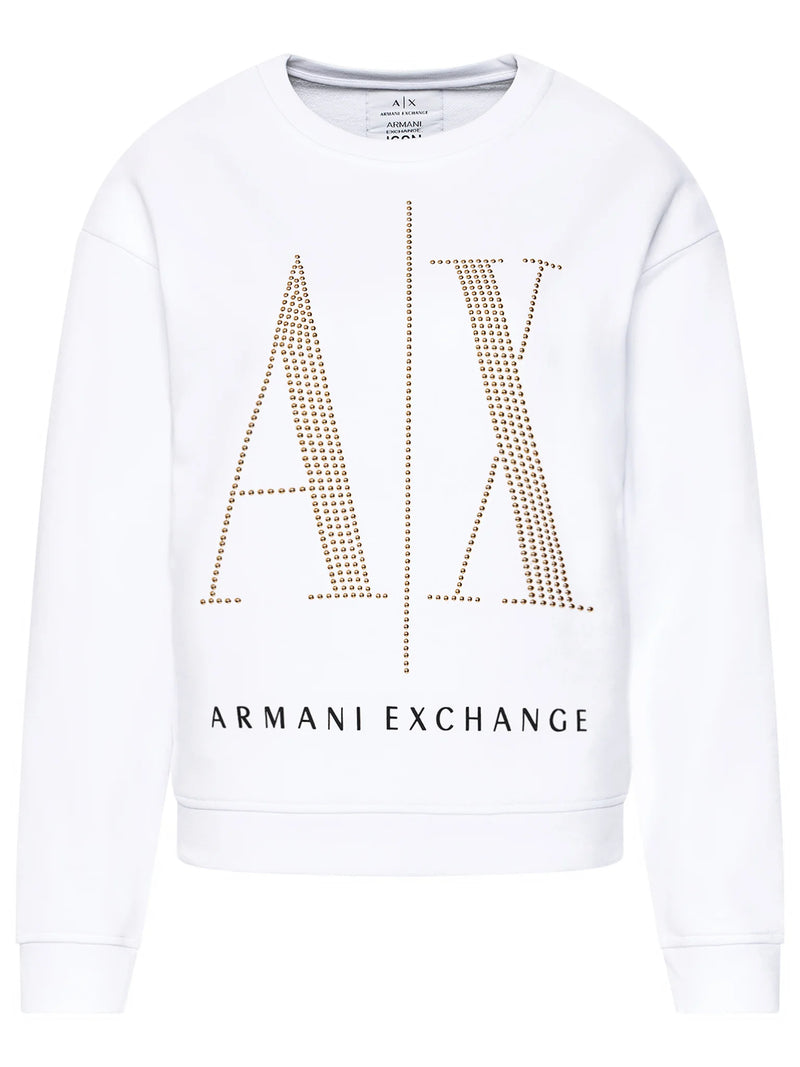 armani exchange white ,Gold sweatshirt