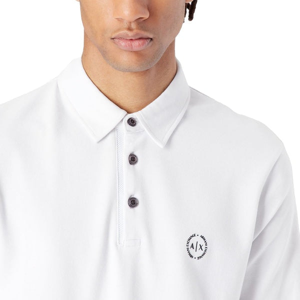 Armani Exchange White Polo small logo