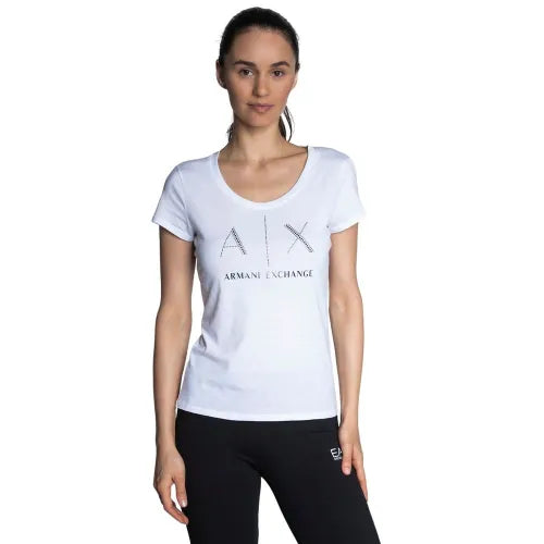 Armani Exchange women stud white Tshirts